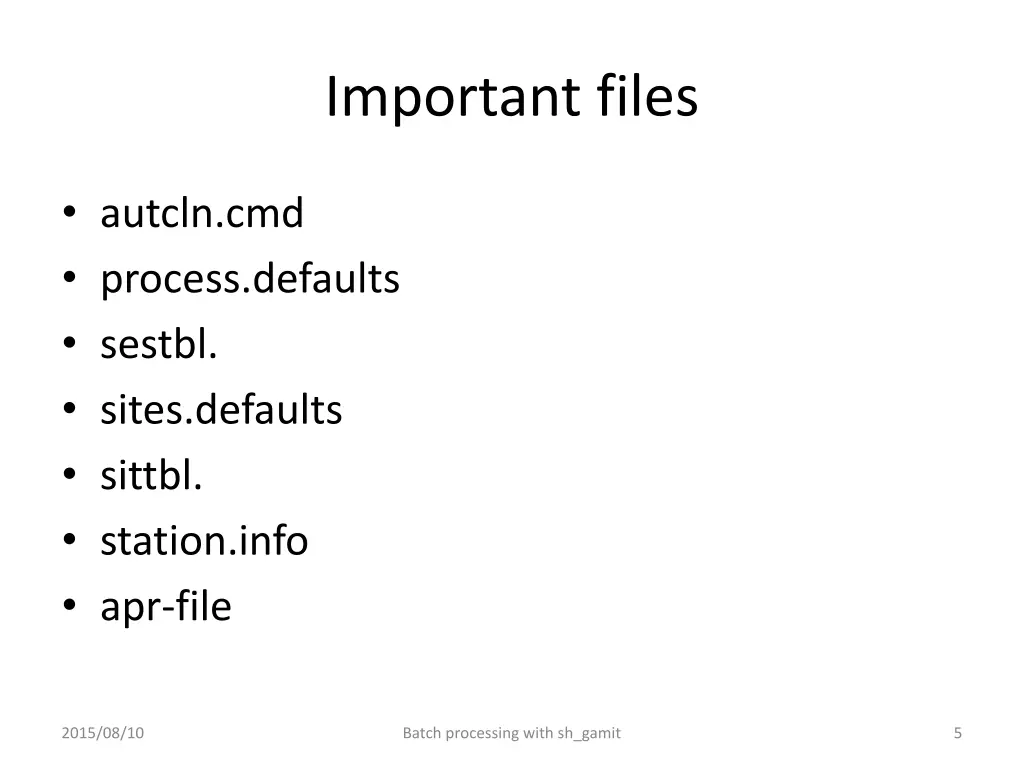 important files