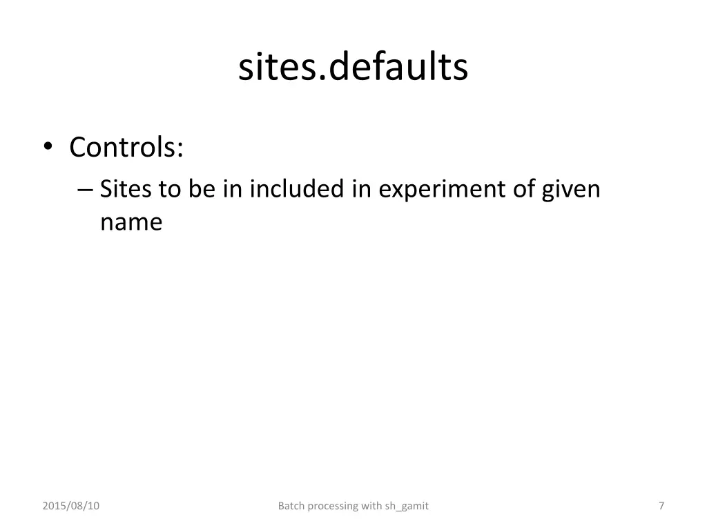 sites defaults