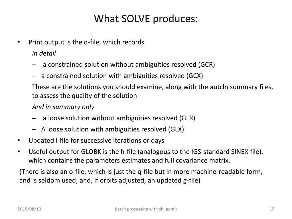 what solve produces