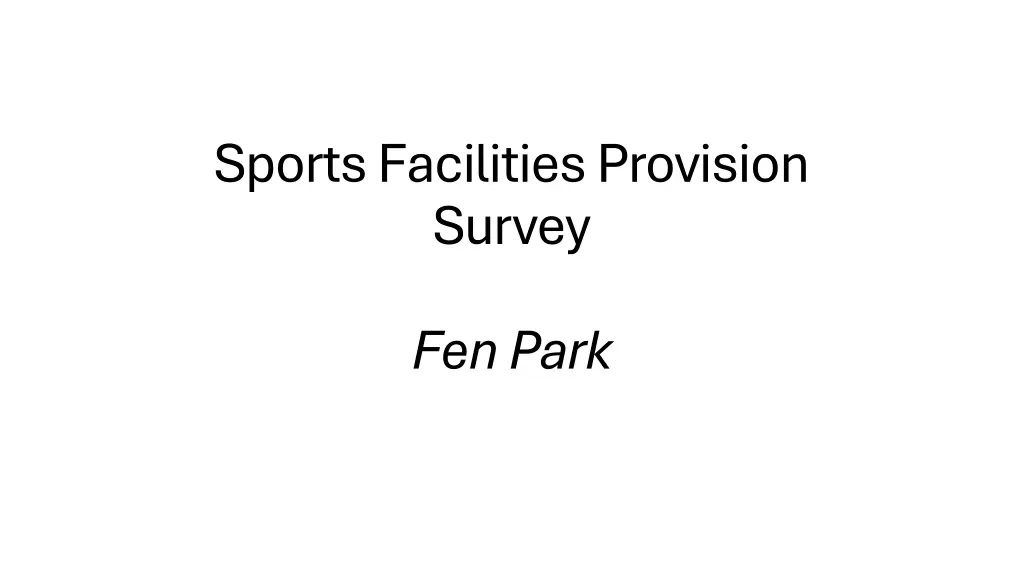 sports facilities provision survey