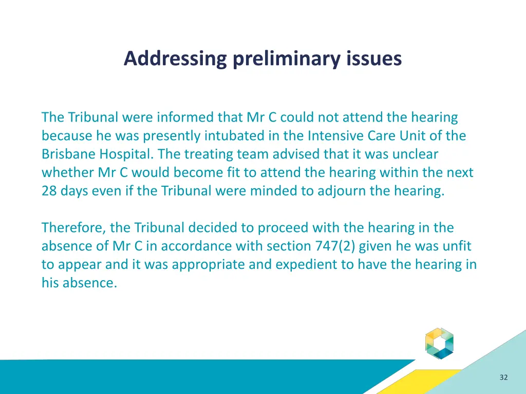 addressing preliminary issues 1