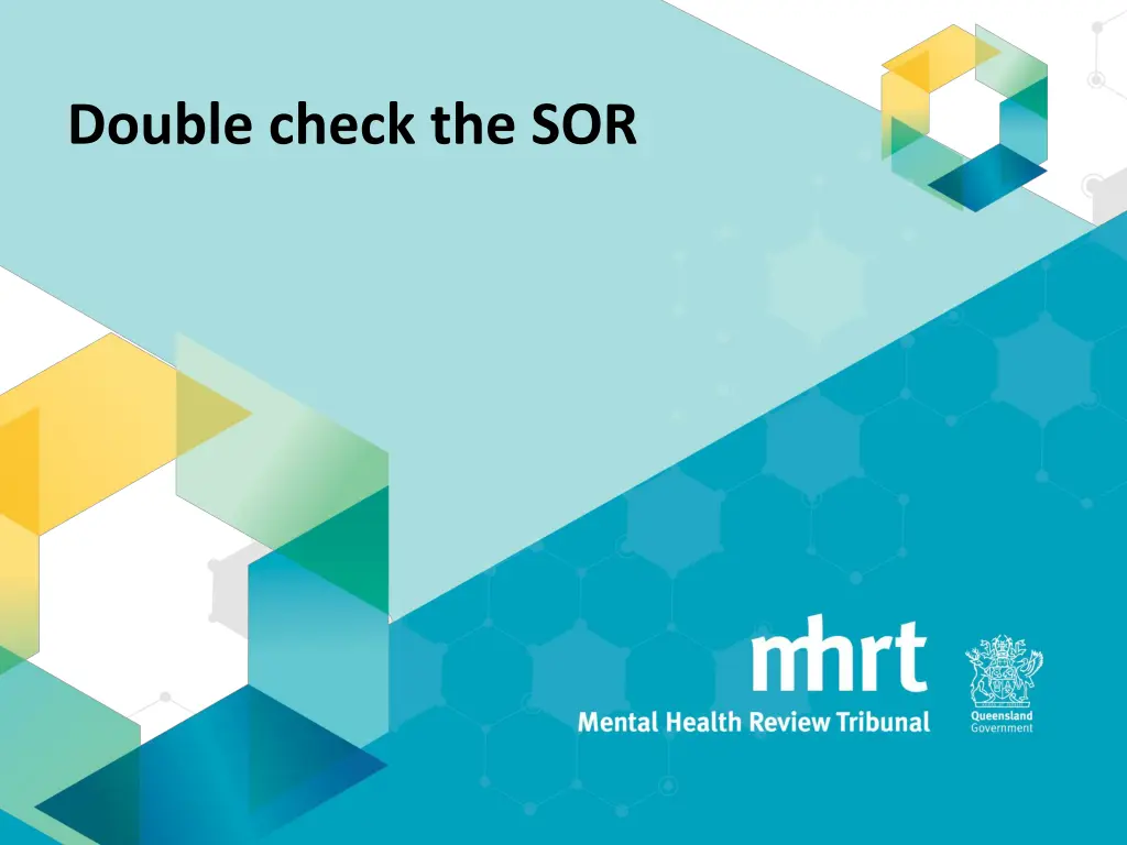 double check the sor