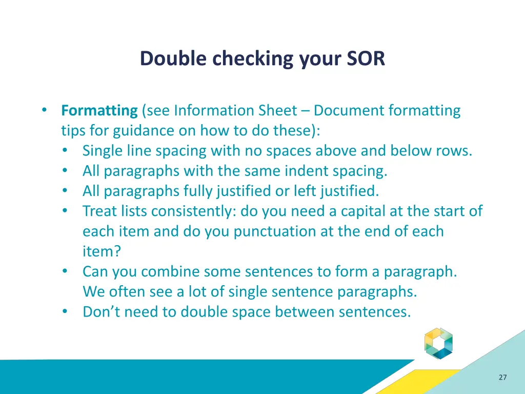 double checking your sor 3