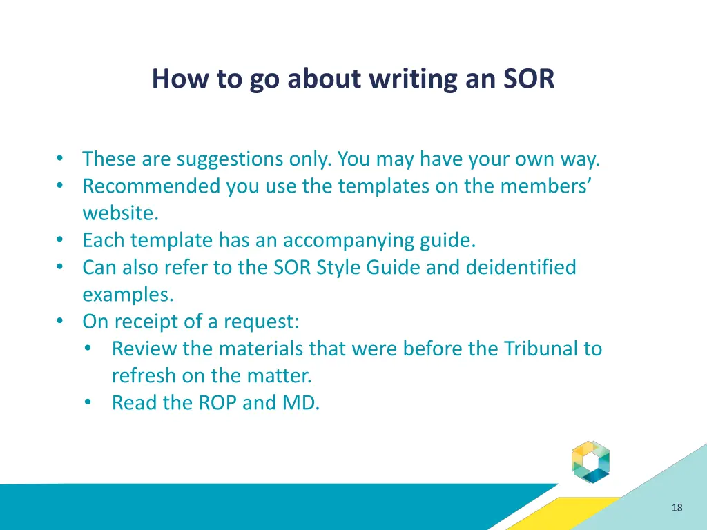 how to go about writing an sor