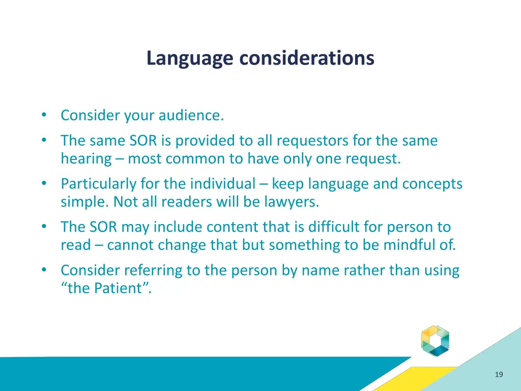 language considerations