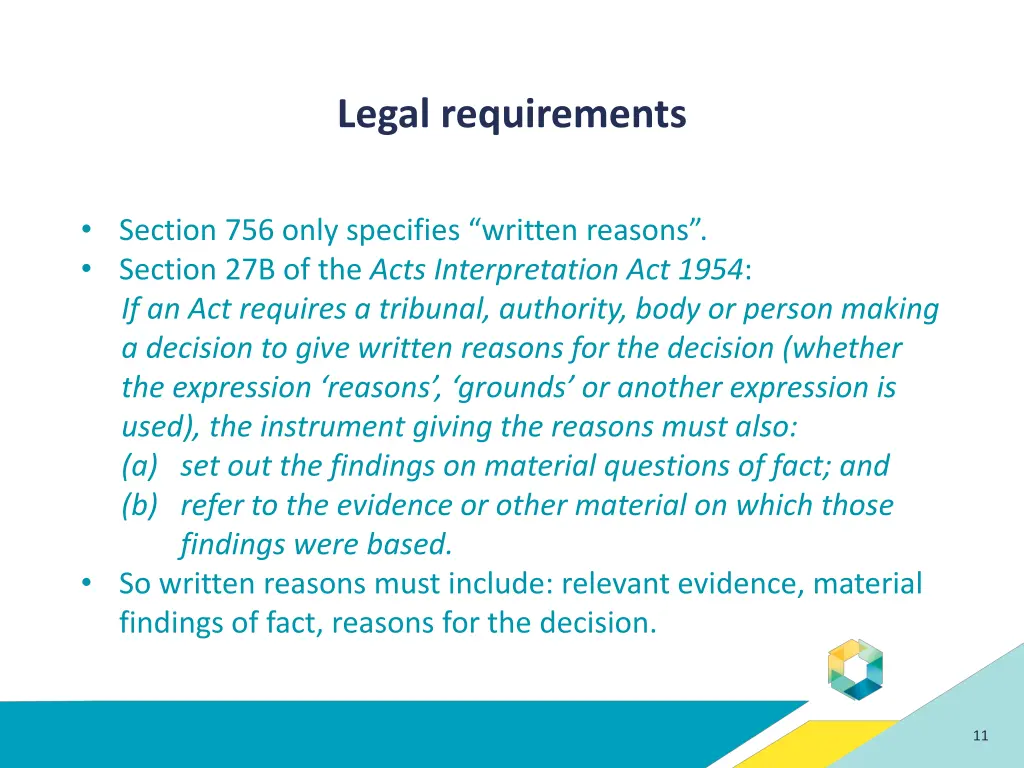 legal requirements