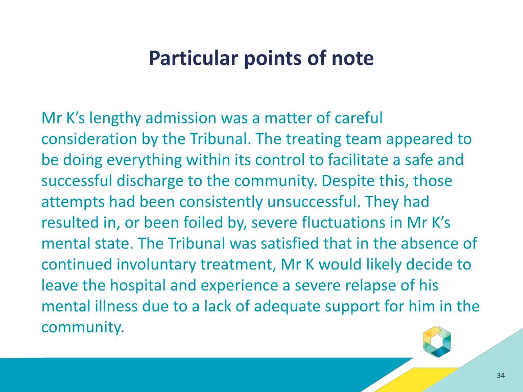 particular points of note