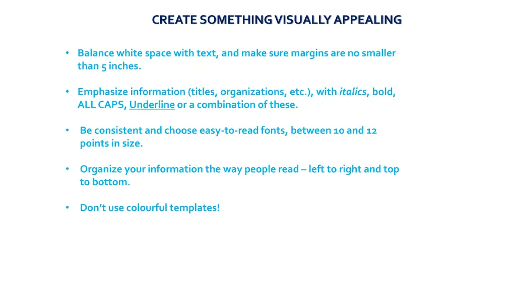 create something visually appealing