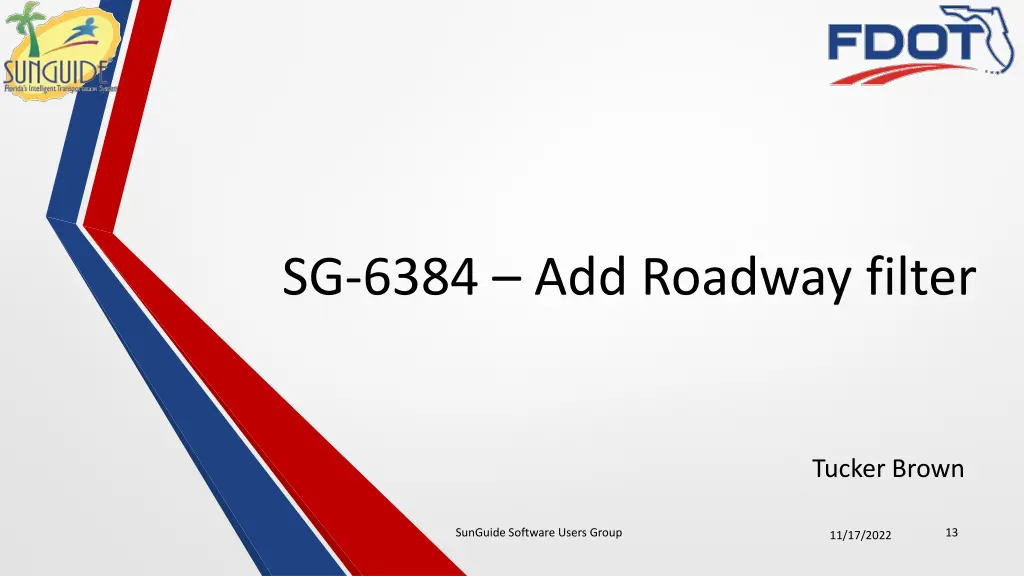 sg 6384 add roadway filter