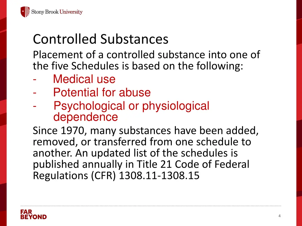 controlled substances placement of a controlled