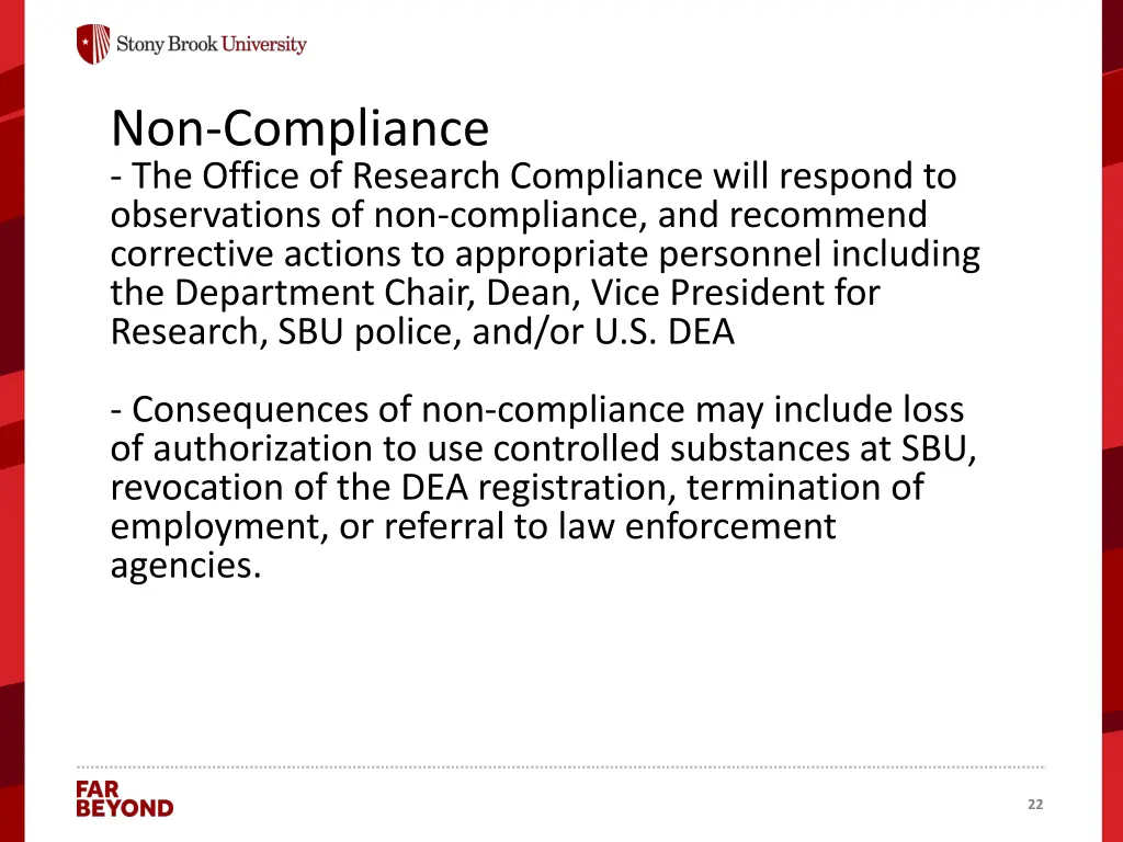 non compliance the office of research compliance