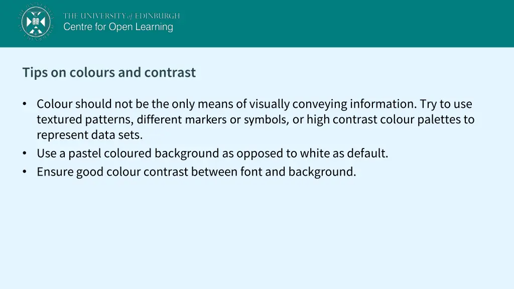 tips on colours and contrast