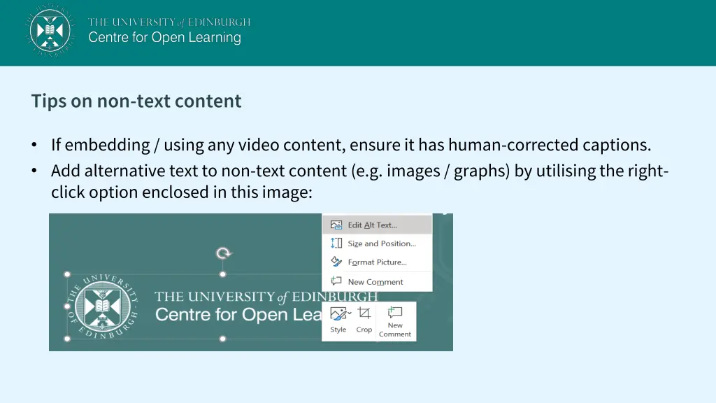 tips on non text content