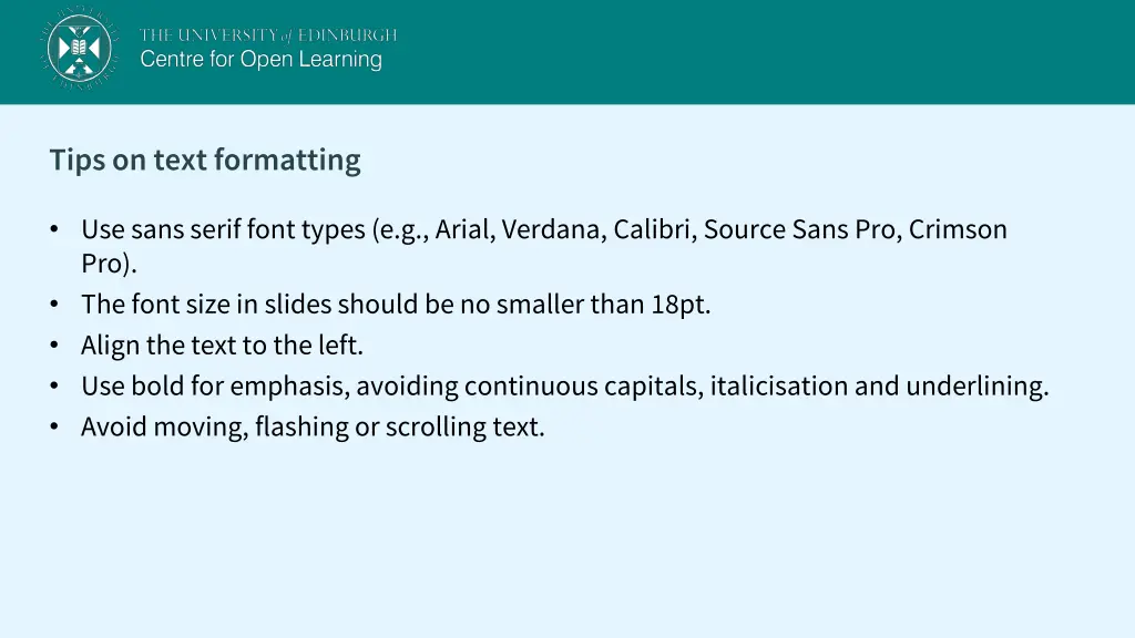 tips on text formatting