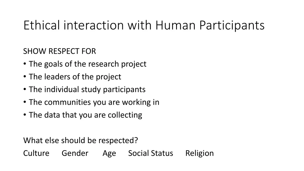 ethical interaction with human participants 1