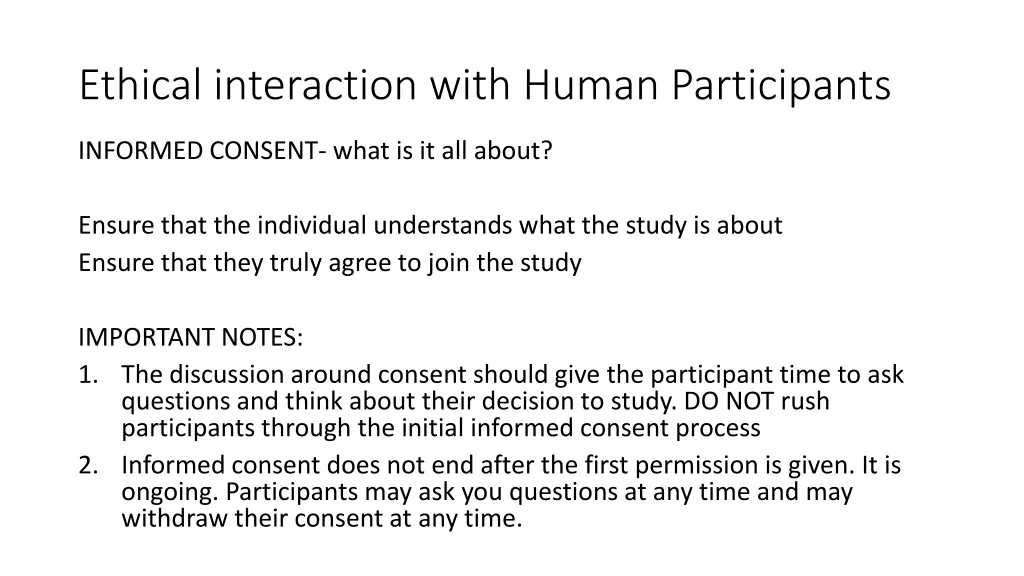 ethical interaction with human participants 5