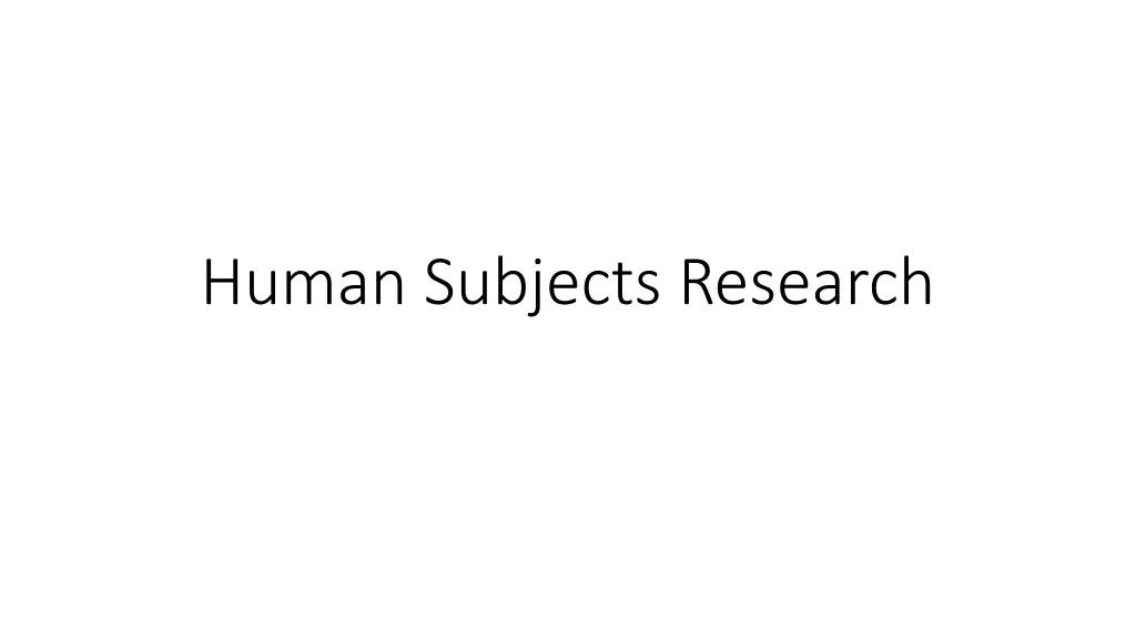 human subjects research