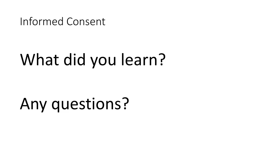 informed consent