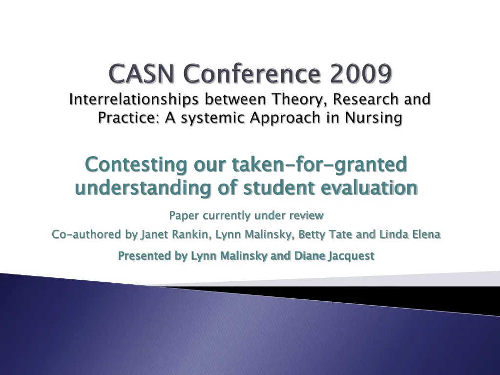 contesting our taken understanding of student