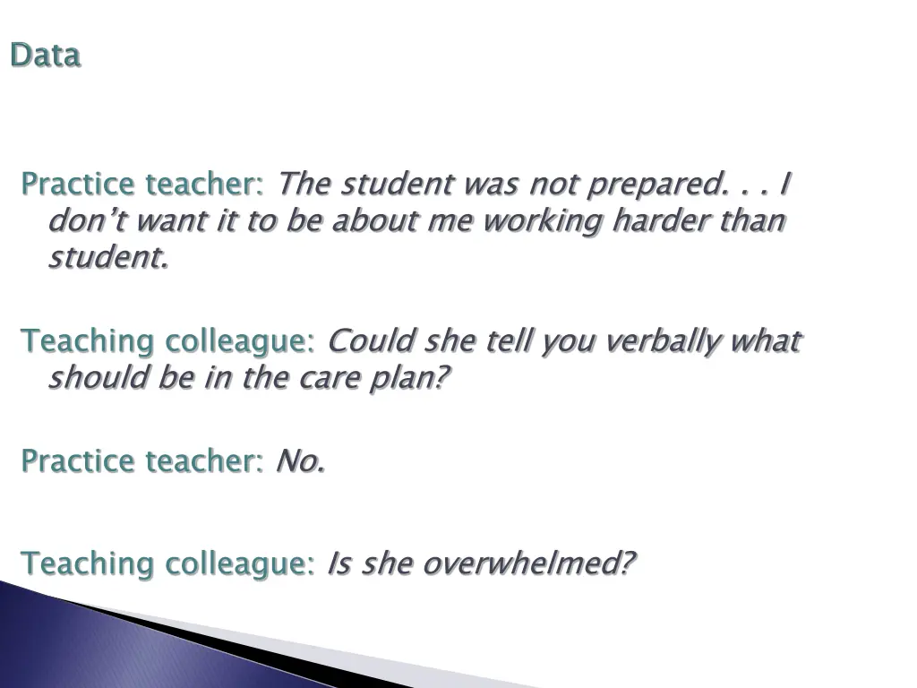 practice teacher the student was not prepared