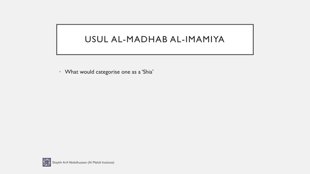 usul al madhab al imamiya
