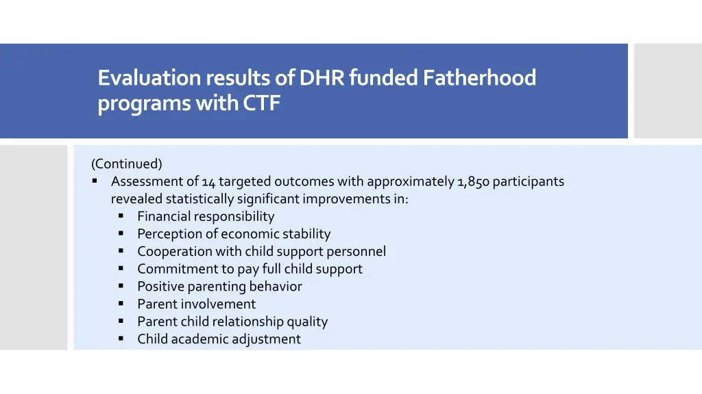 evaluation results of dhr funded fatherhood 1