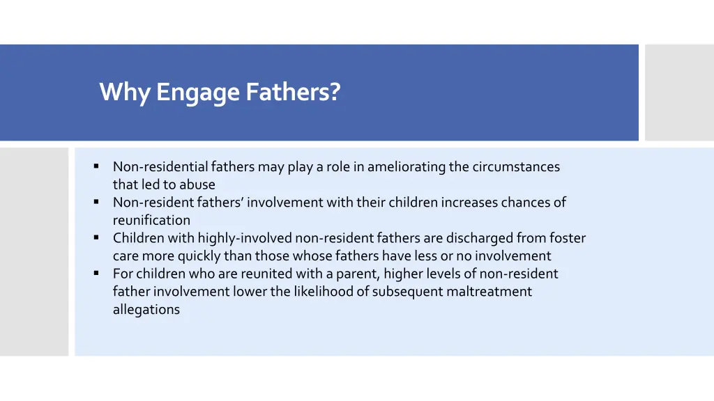 why engage fathers