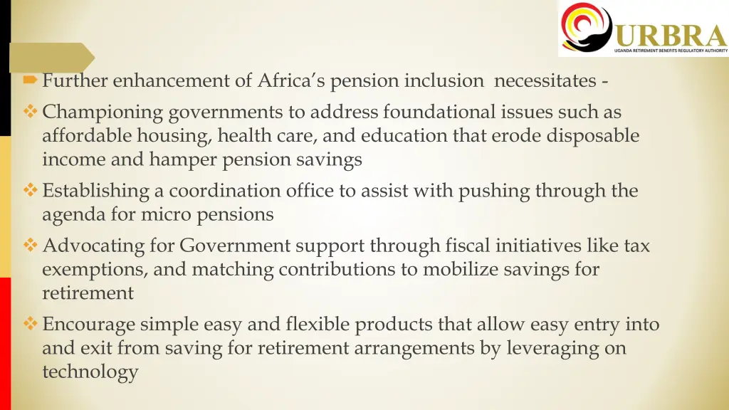 further enhancement of africa s pension inclusion