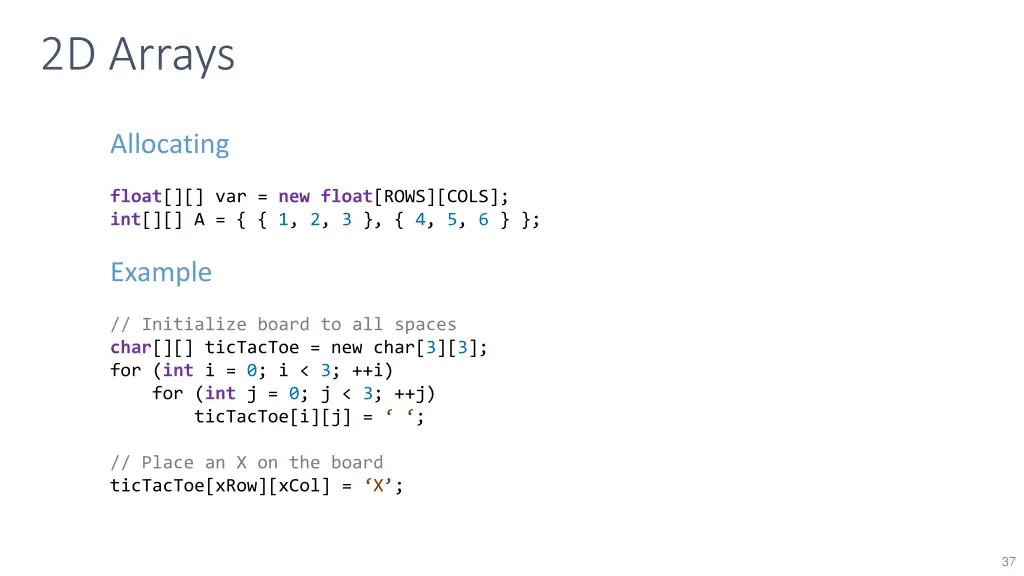 2d arrays