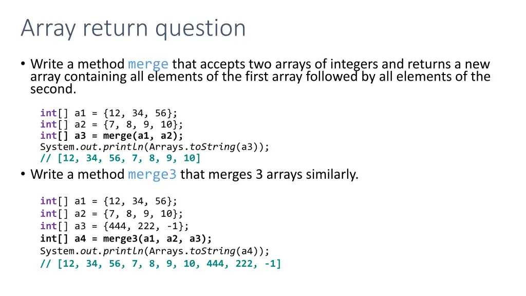 array return question