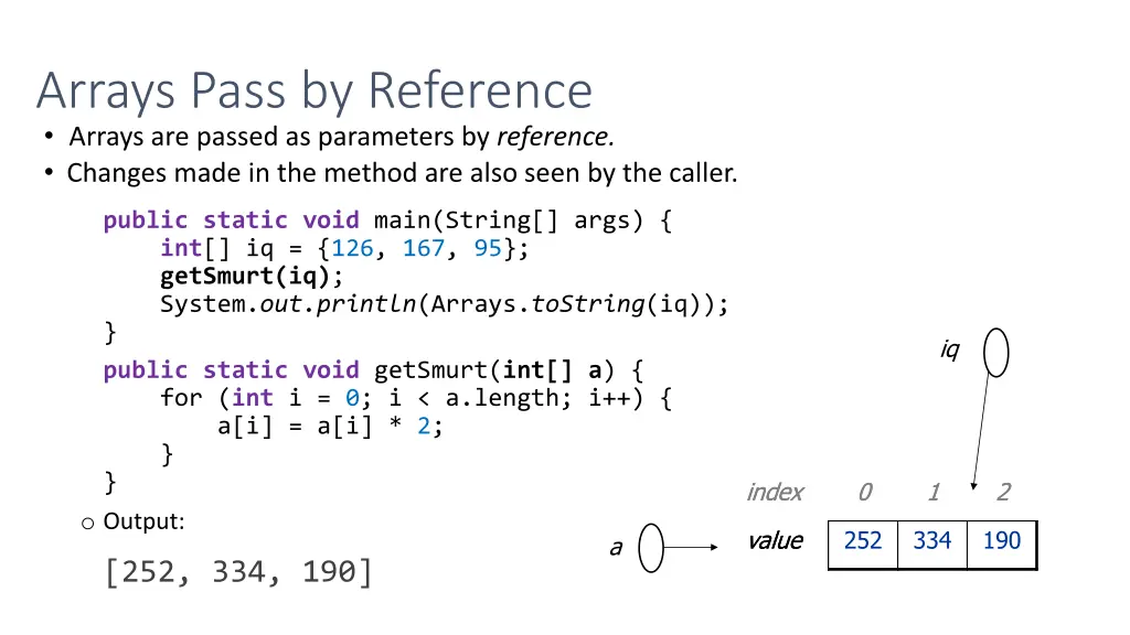 arrays pass by reference arrays are passed