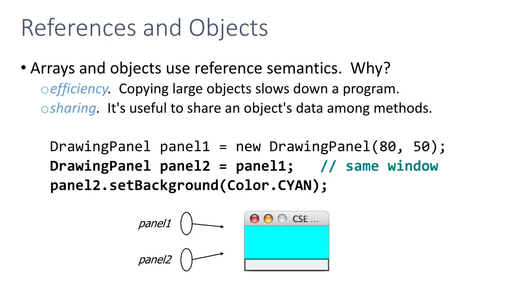 references and objects