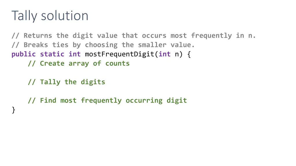 tally solution