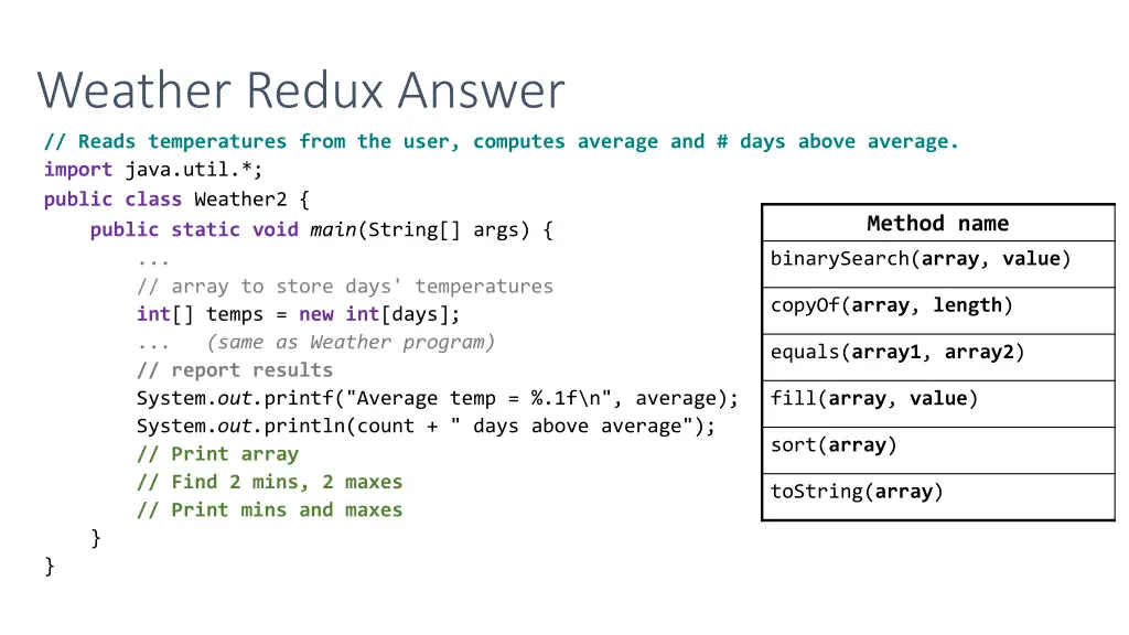 weather redux answer reads temperatures from
