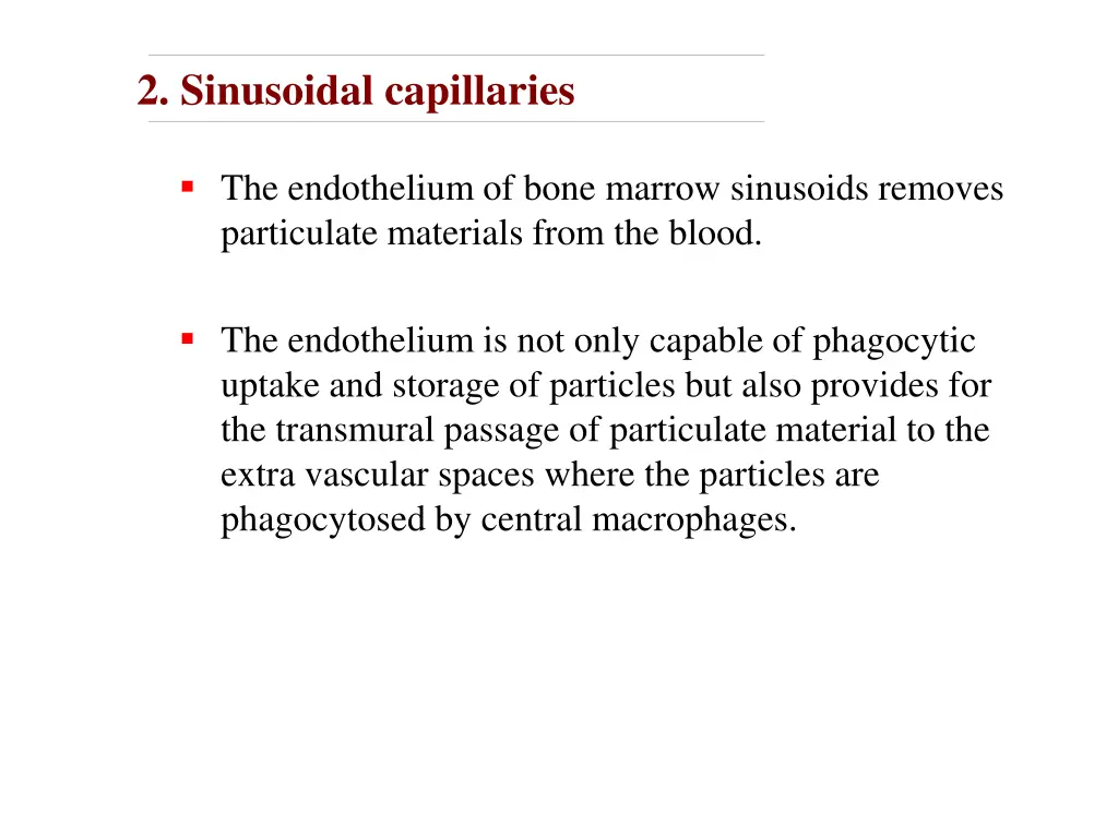 2 sinusoidal capillaries