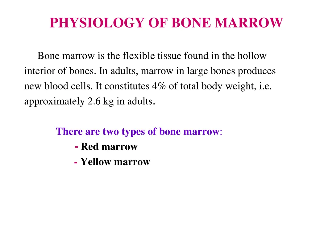 physiology of bone marrow