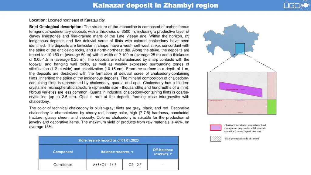 kainazar kainazar deposit in deposit in zhambyl