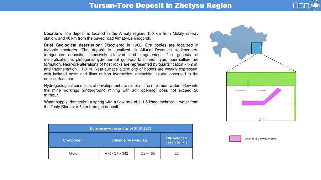 tursun tursun tore deposit in zhetysu region tore