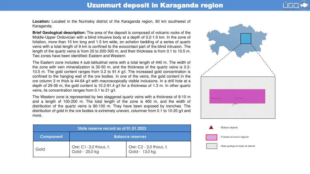 uzunmurt deposit in karaganda region uzunmurt