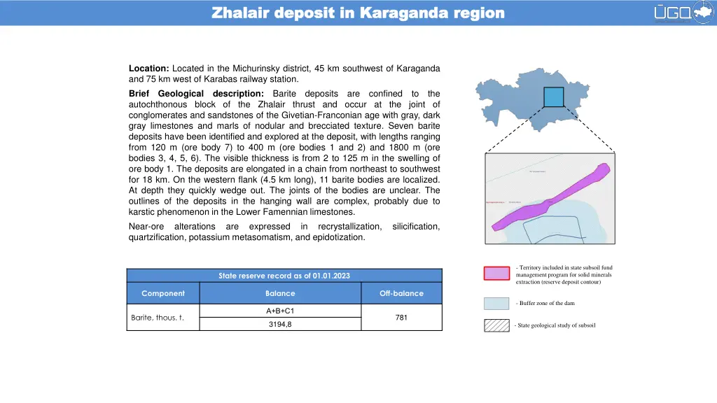 zhalair deposit in karaganda region zhalair