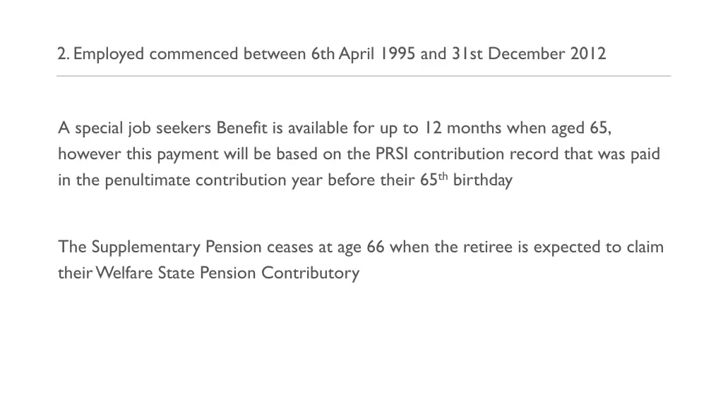 2 employed commenced between 6th april 1995 1