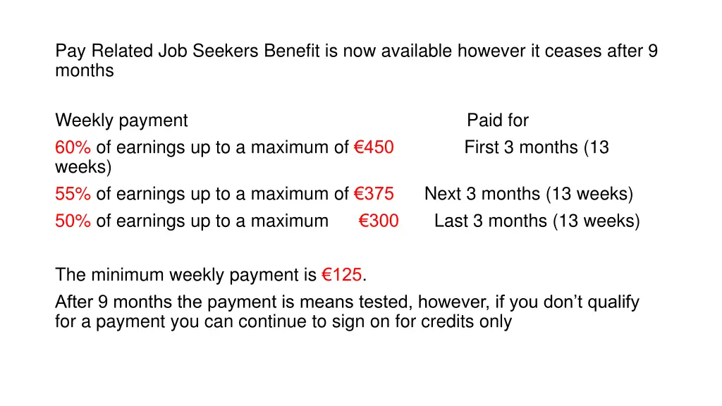 pay related job seekers benefit is now available