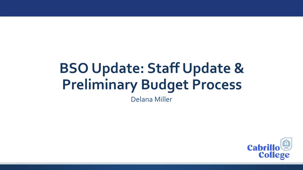bso update staff update preliminary budget