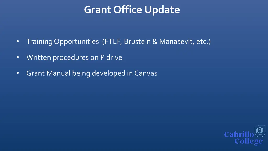 grant office update
