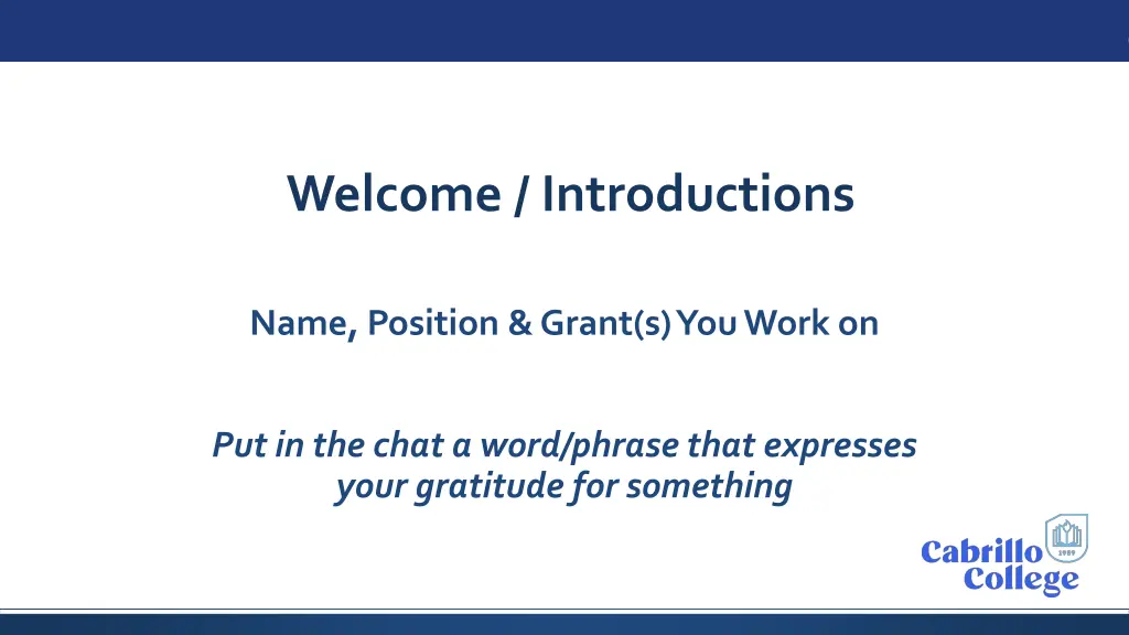 welcome introductions
