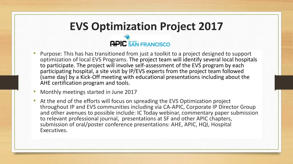 evs optimization project 2017