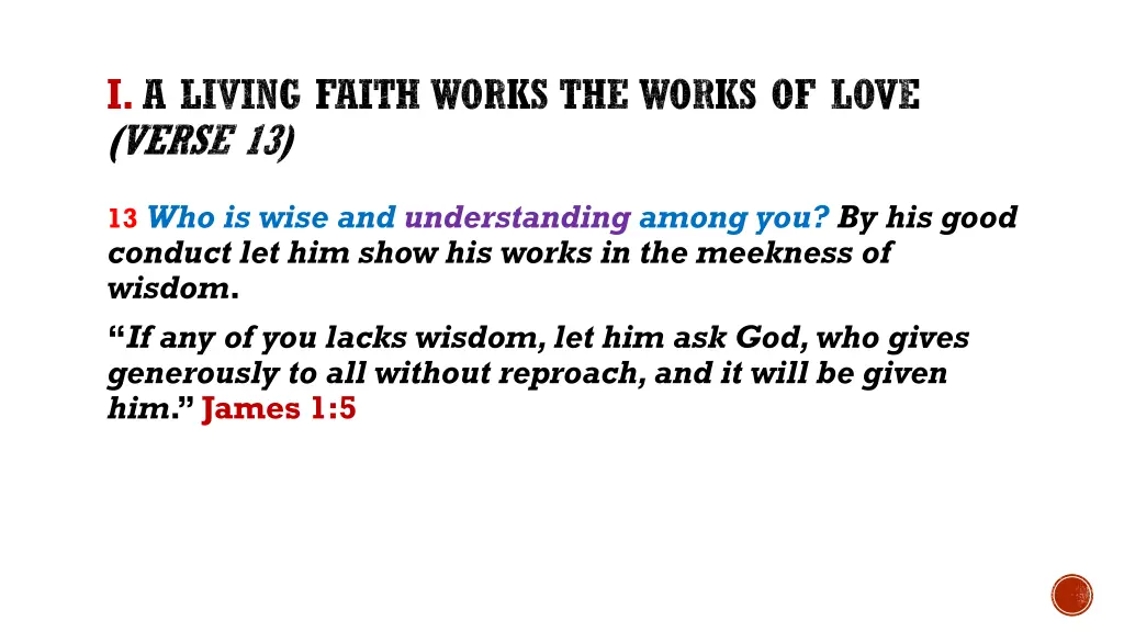 i a living faith works the works of love verse 13