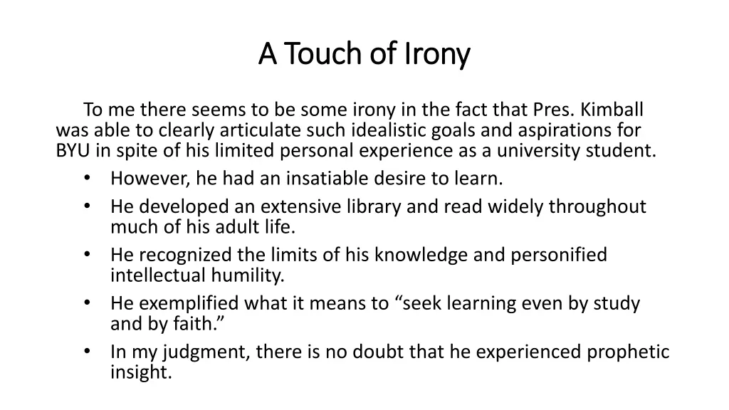a touch of irony a touch of irony