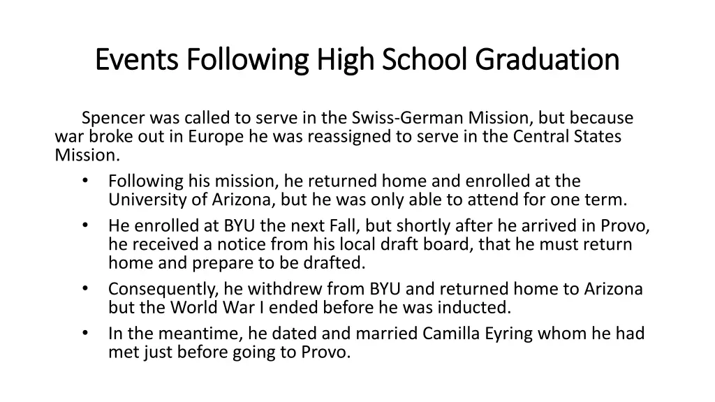 events following high school graduation events