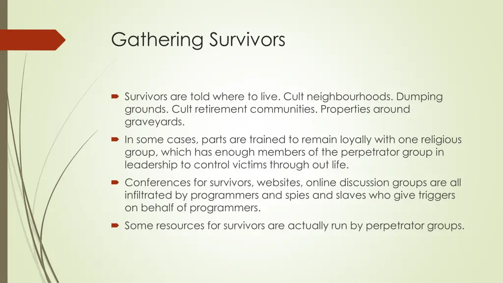 gathering survivors